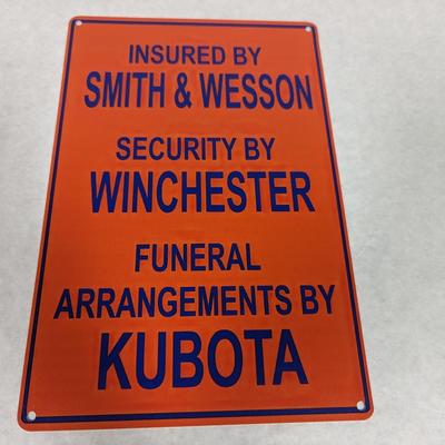 Insured By Smith & Wesson Tin Sign