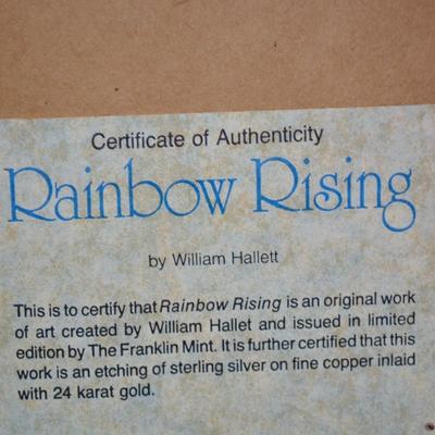 Vintage “Rainbow Rising” by William Hallet Signed Original Etching with COA 14.25”x10”