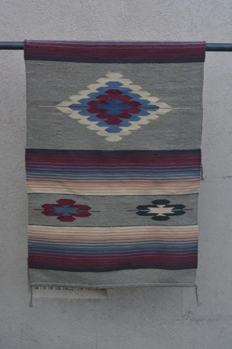 Vintage Southwestern 100% Wool Hand Woven El Paso Saddleblanket Co. Mexico 61”x28.5”