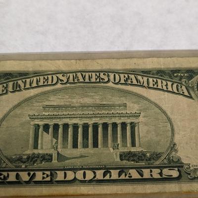 1953 A Series Silver Certificate Five Dollar Bill