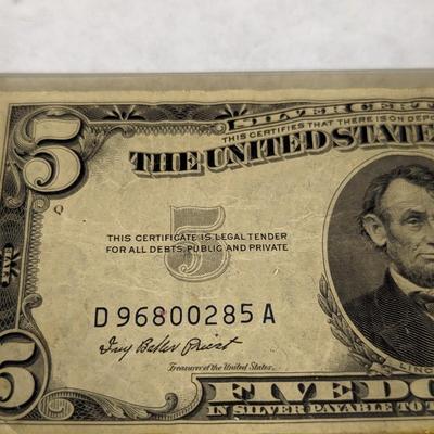 1953 A Series Silver Certificate Five Dollar Bill