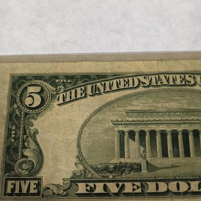 1953 A Series Silver Certificate Five Dollar Bill
