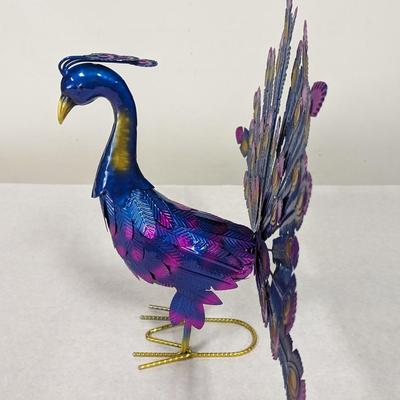Peacock Garden Decor Metallic