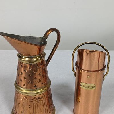 Copper Jug & Fireplace Match Holder