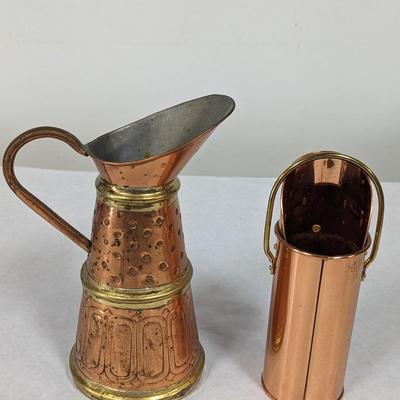Copper Jug & Fireplace Match Holder