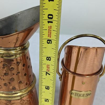 Copper Jug & Fireplace Match Holder