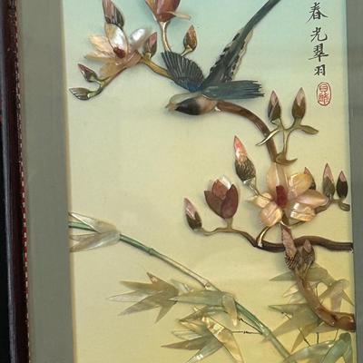 LOT 14: Asian Decor Textured Prints & Tea Pot