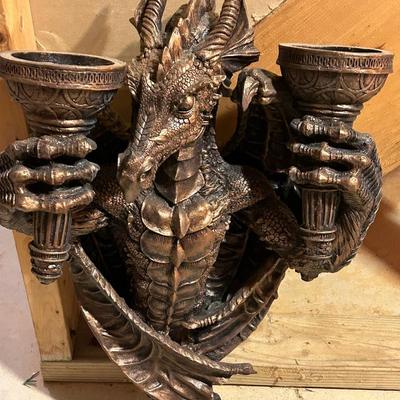LOT 27: Dragon Candle Holder Wall Art
