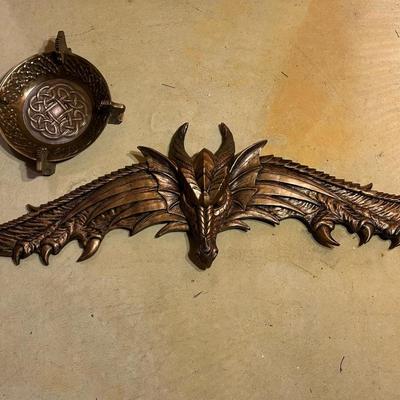 LOT 29: Dragon Wall Art & Decorative Bowl