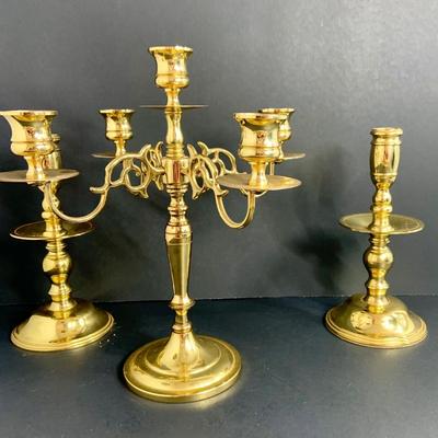 LOT:42: Baldwin Brass Candle Sticks and 3 Sets of Candle Followers (2 in Original Boxes) Lenox Fine China Serenade Plate, Pierce Heart...