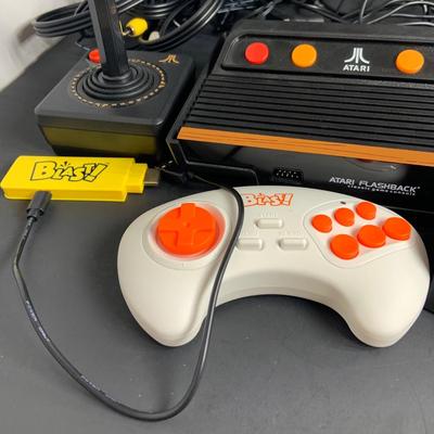 LOT:46: Atari Flashback Gaming Console and Assortment of Miscellaneous Chargers, Controller and More