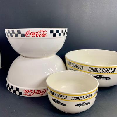 LOT:48: Coca-Cola and Nascar Nesting Bowls