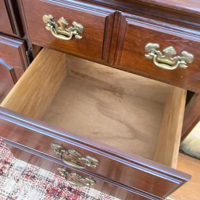 LOT 59: Wood Dresser with Trifold Mirror