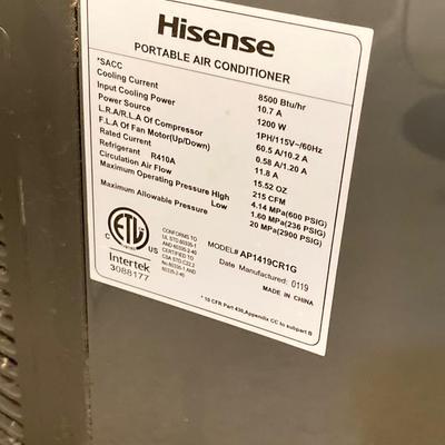 LOT 62: Hisense Portable Air Conditioner Model # AP1419CR1G