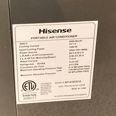 LOT 64: Hisense Portable Air Conditioner Model # AP1419CR1G