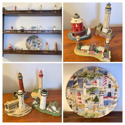 LOT 71: Wooden Display Shelf with Nautical Collection - Scaasis and More