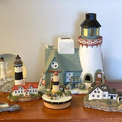LOT 73: Lighthouse Theme Decorative Collection - Partylite, Stained Glass and More