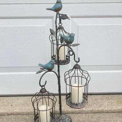 LOT 88: Wrought Iron Decorative Collection - Birds and Wreath Holder