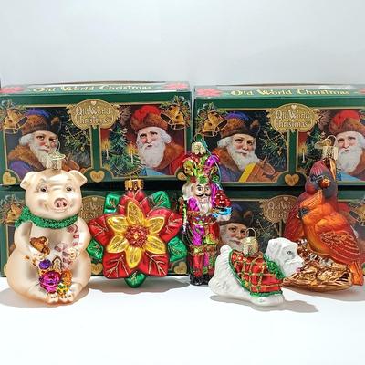 LOT 110: Three Old World Christmas Ornaments w/ Two Others