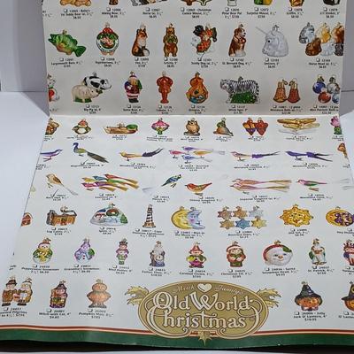 LOT 117: Six Old World Christmas Ornaments w/ Checklist & One Other Ornament