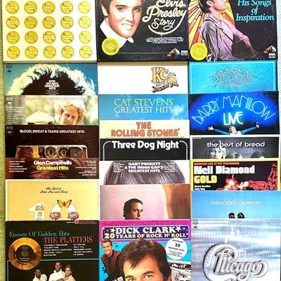 Amazing Vintage 44 Record Lot - Elvis Presley - Bob Dylan - Barry Manilow - The Byrds - Chicago - Three Dog Night