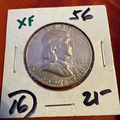 1956 Benjamin Franklin XF mint P U S .50C