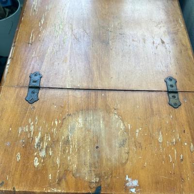 Vintage Solid Wood End Table and Electronics