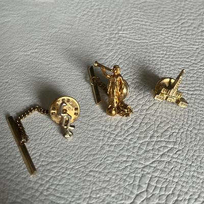 Assorted LDS Gold-Tone Cuff Links - Tie Clips