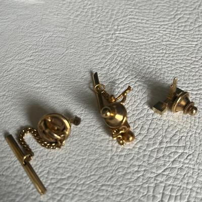 Assorted LDS Gold-Tone Cuff Links - Tie Clips