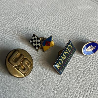Various Set of 7 Pins - Romney Pin, Flag Pins etc.!