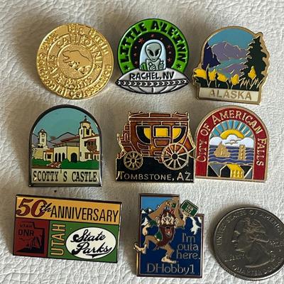 Set of 8 Various Destination Pins