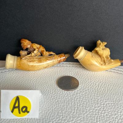 2-Piece Hand-Carved Meerschaum Pipe Attachments!