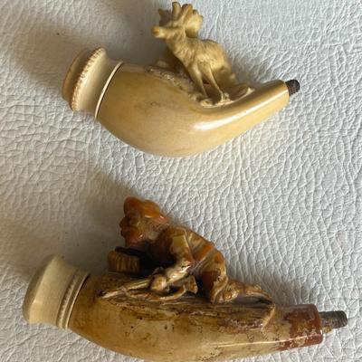 2-Piece Hand-Carved Meerschaum Pipe Attachments!