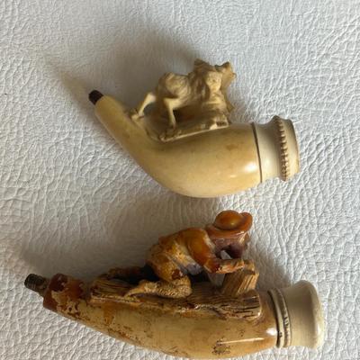 2-Piece Hand-Carved Meerschaum Pipe Attachments!