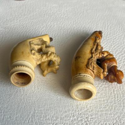 2-Piece Hand-Carved Meerschaum Pipe Attachments!