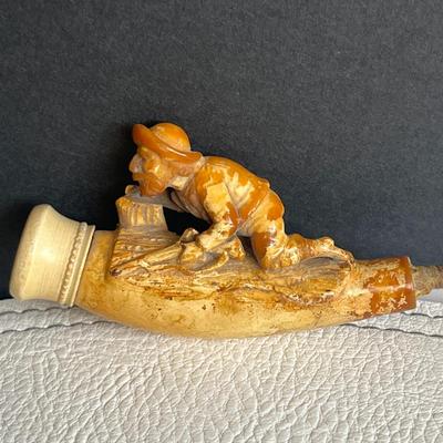 2-Piece Hand-Carved Meerschaum Pipe Attachments!
