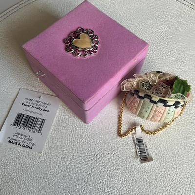 Colorful Lot with Velvet Jewelry Box, Broach and Small Keepsakes!