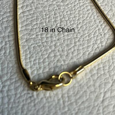 Gorgeous Gold-Tone Necklace Chain and CZ Diamond Pendant