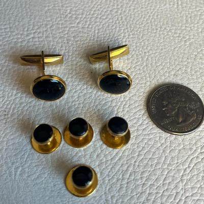 Set of 3 Pairs of Cuff Links and 'Camp Cherry Valley' Ring with Ship