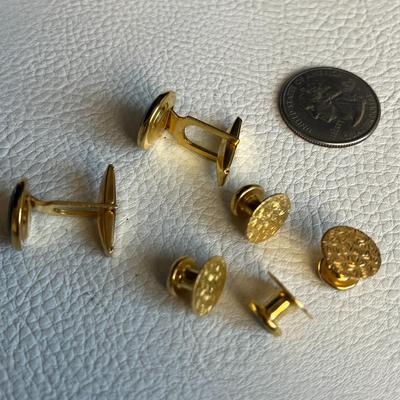 Set of 3 Pairs of Cuff Links and 'Camp Cherry Valley' Ring with Ship
