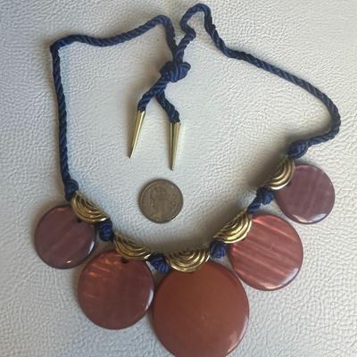 Colorful Statement Necklace and Cuff Bracelet Set