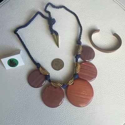 Colorful Statement Necklace and Cuff Bracelet Set