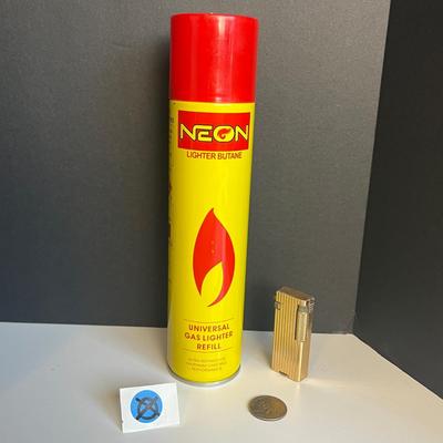 Neon' Lighter Butane - Universal Gas Lighter Refill and Gold Cyhnus Lighter
