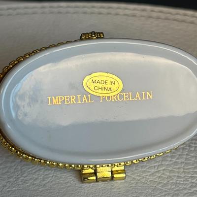 Beautiful Set of Two Jewelry Boxes- Velvet Box and Psalm 98:4 Porcelain Box