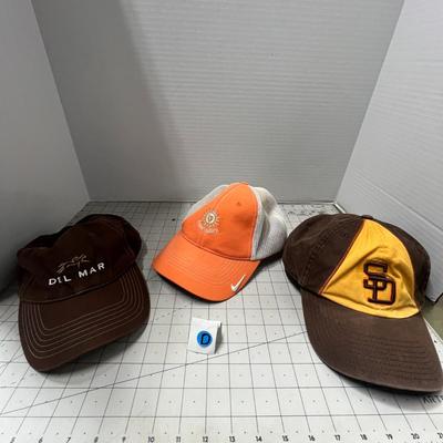 Set of 3 Various Hats! San Diego, Del Mar and Sun Valley Hats