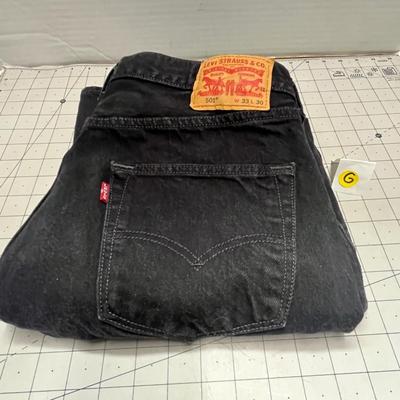 Black Levi Strauss Demin Jean Pants - Size 33/30