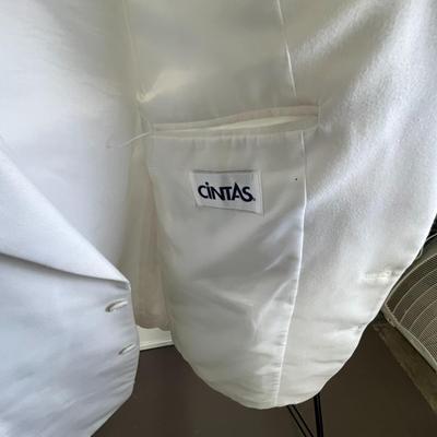 White 'Cintas' Uniform Blazer and Pleated Dress Pant Set - Size 38