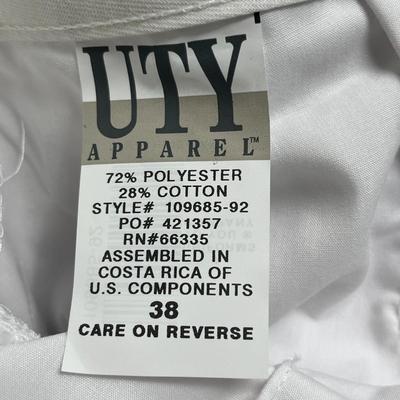 White 'Cintas' Uniform Blazer and Pleated Dress Pant Set - Size 38