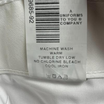 White 'Cintas' Uniform Blazer and Pleated Dress Pant Set - Size 38