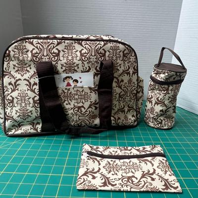 New 'Soho Designs' Stylish Diaper Bag with Additional Supply Bags